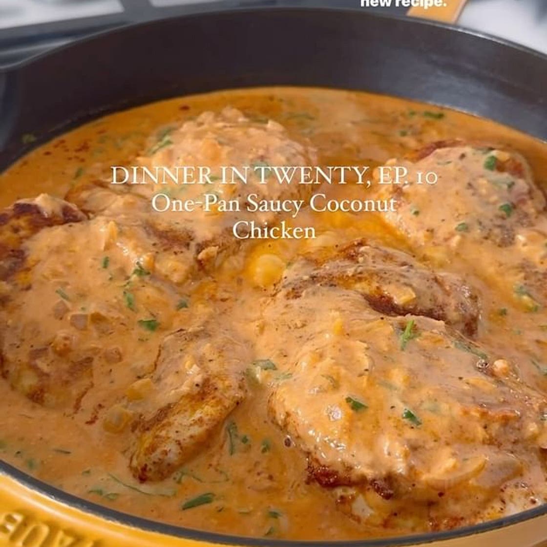 One-pan saucy coconut chicken 