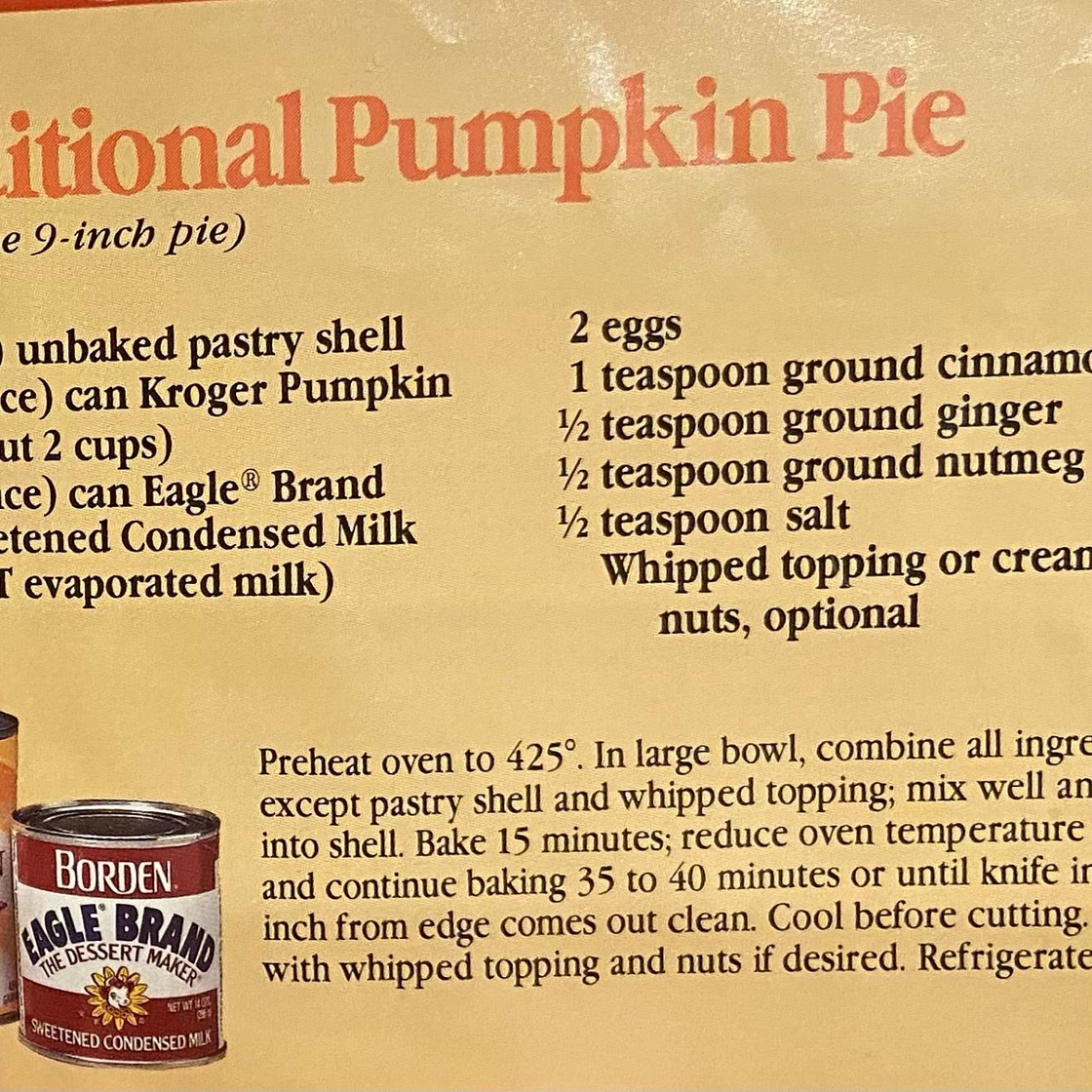 Traditional Pumpkin Pie