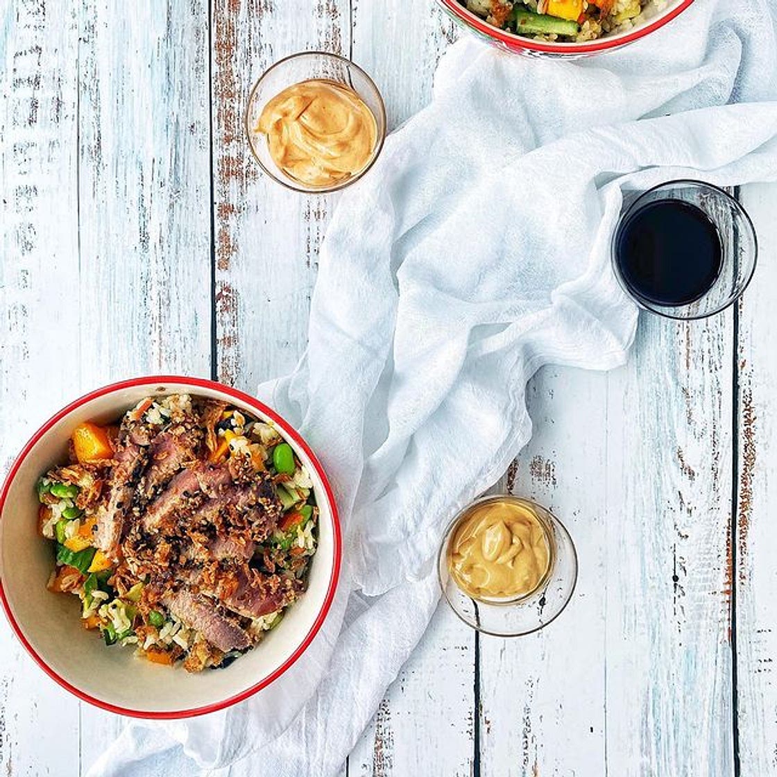Miso tuna sushi bowls