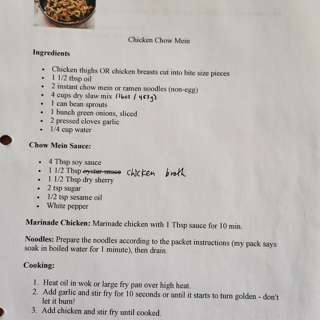 Chicken Chow Mein