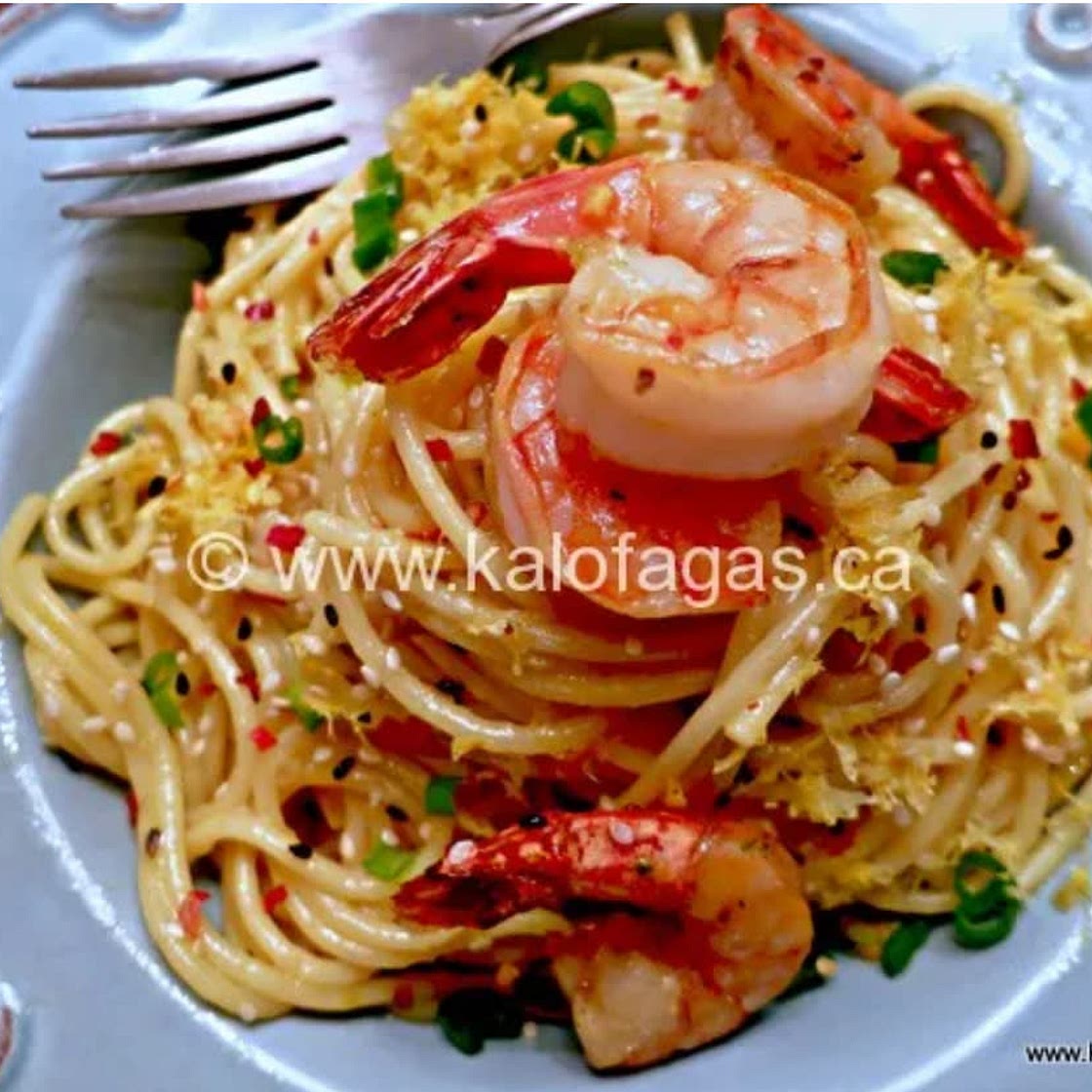 Spaghetti With Shrimp, Lemon & Saffron
