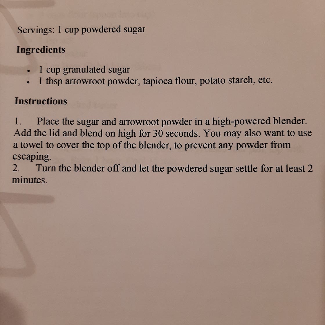Powdered Sugar