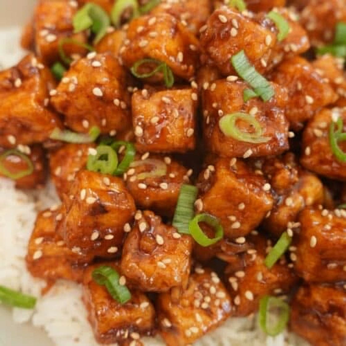 Spicy honey garlic tofu 