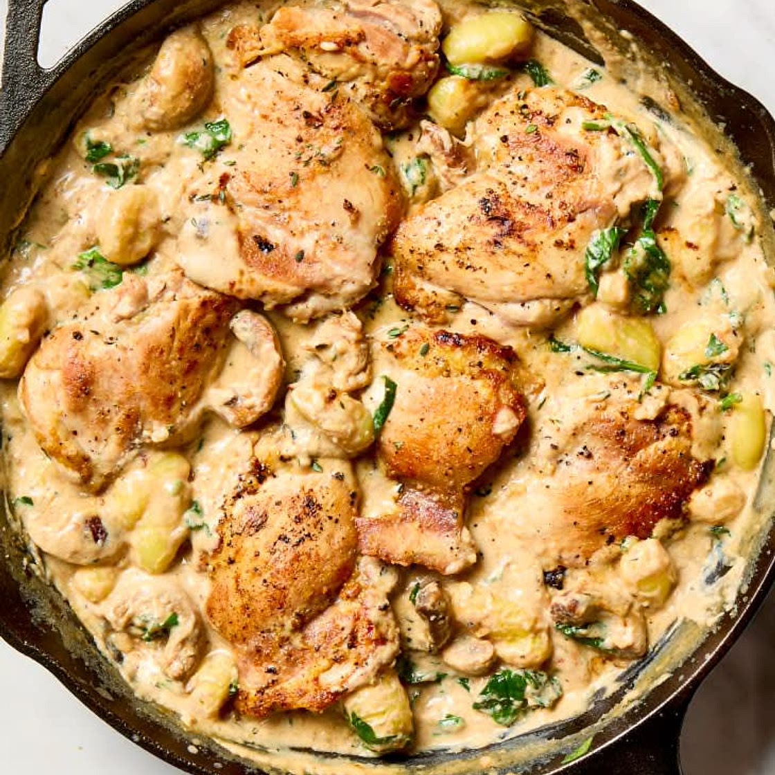 One-Pan Garlic-Parm Chicken and Gnocchi Recipe