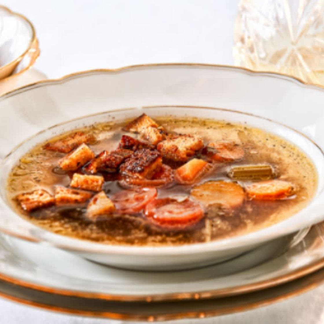 Suppe mit gerösteten Gemüse