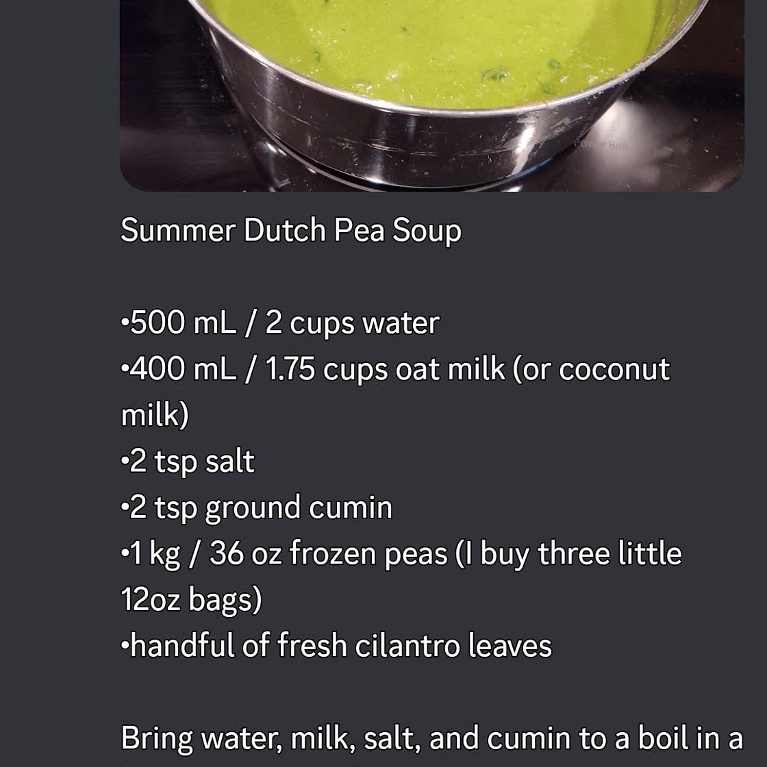 Summer Dutch Pea Soup