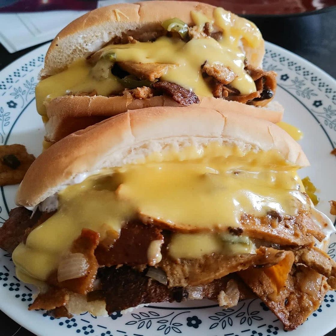 Vegan Philly Cheesesteak (tofu and chao)