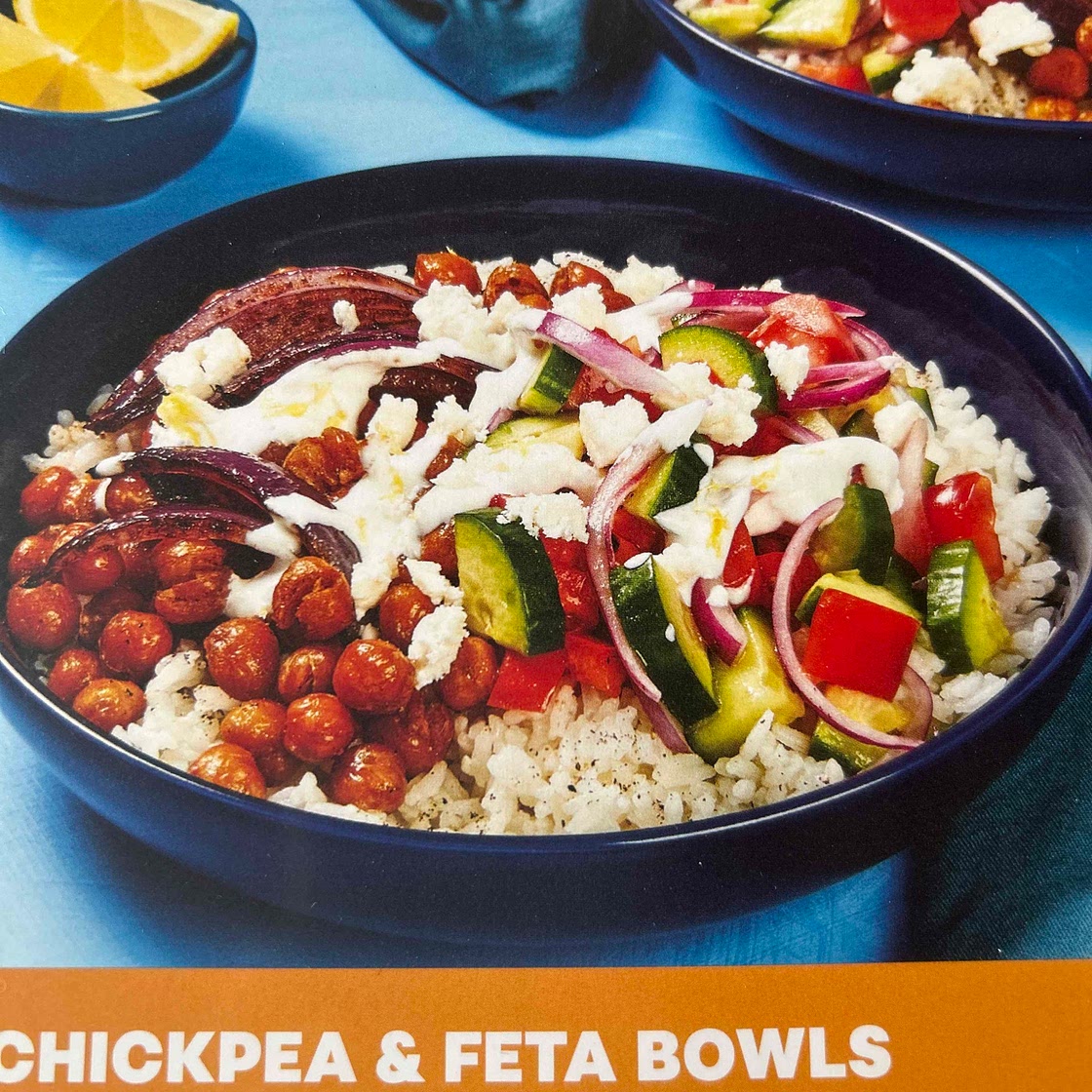 Lemony chickpea and feta bowls
