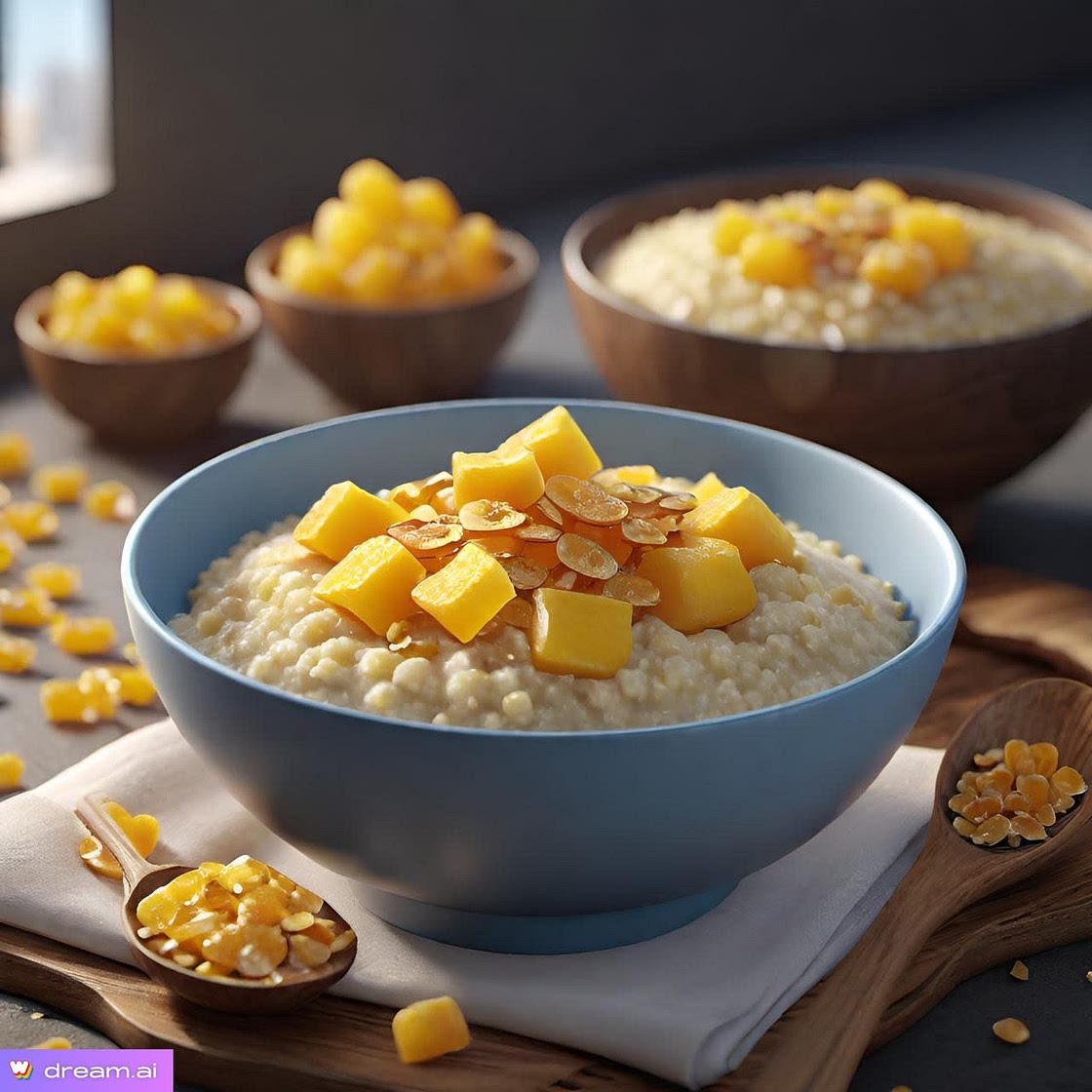 Creamy milky candied ginger millet porridge