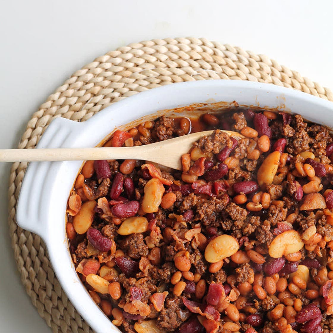 Baked Beans with Beef and Bacon (Oven and Slow Cooker) FAVORITE