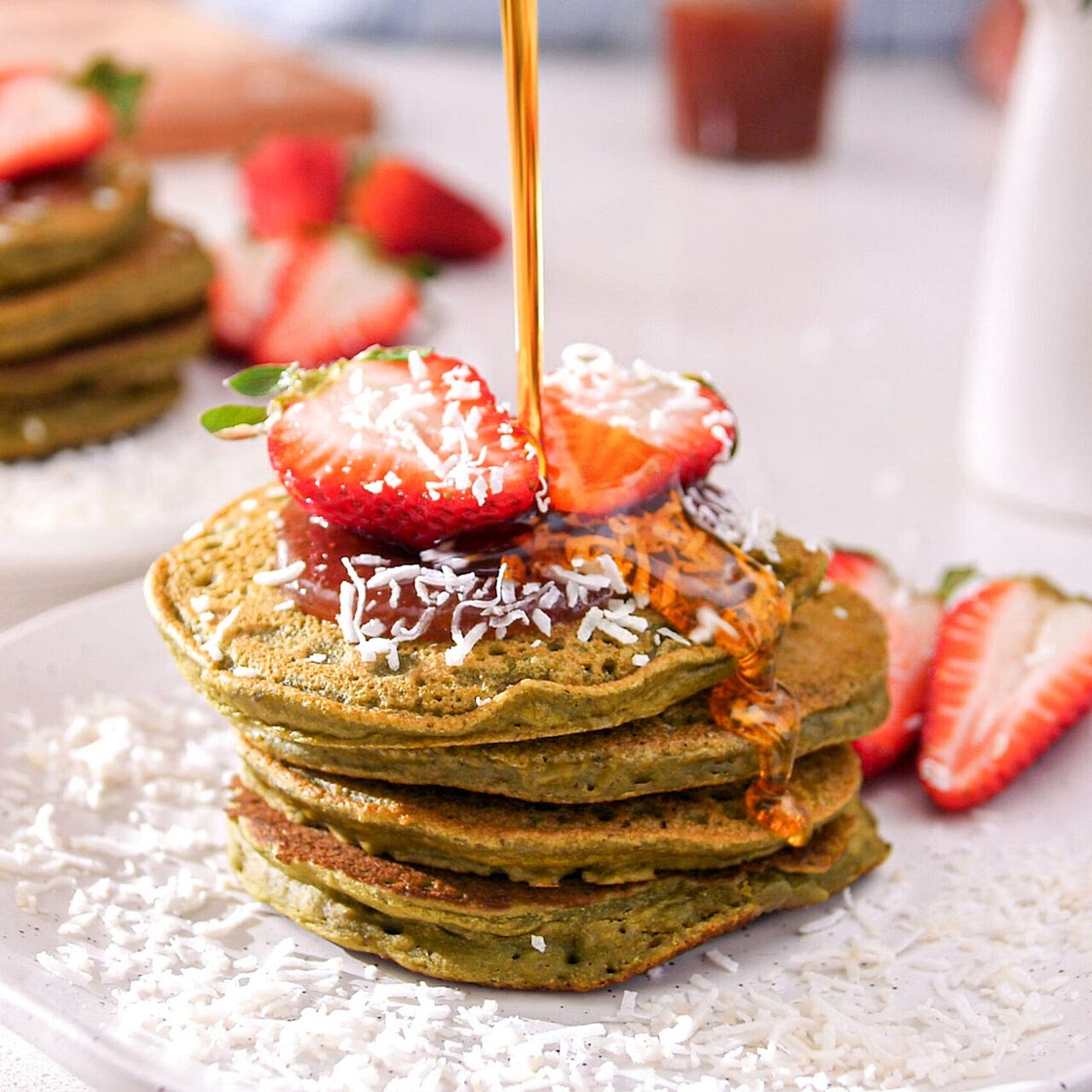 Christmas Matcha Pancakes (Gluten-Free)