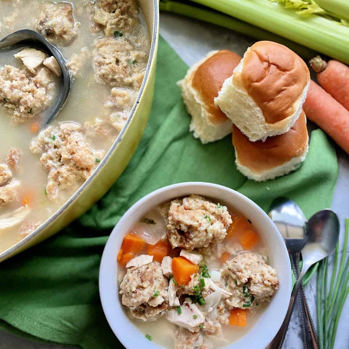 Soup Turkey and Stuffing Dumpling (Thanksgiving Leftovers) FAVORITE