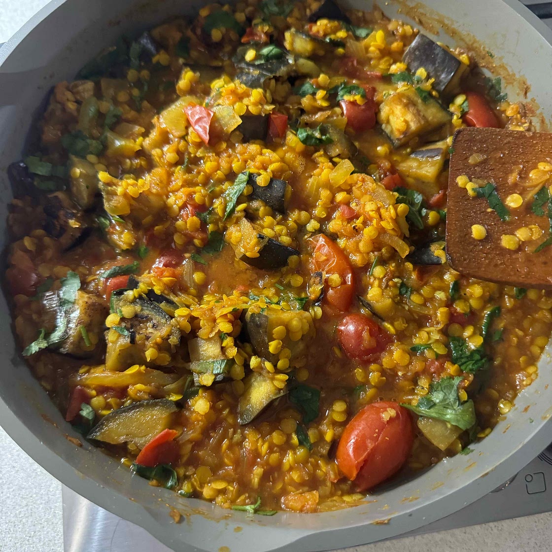 Vegan aubergine curry