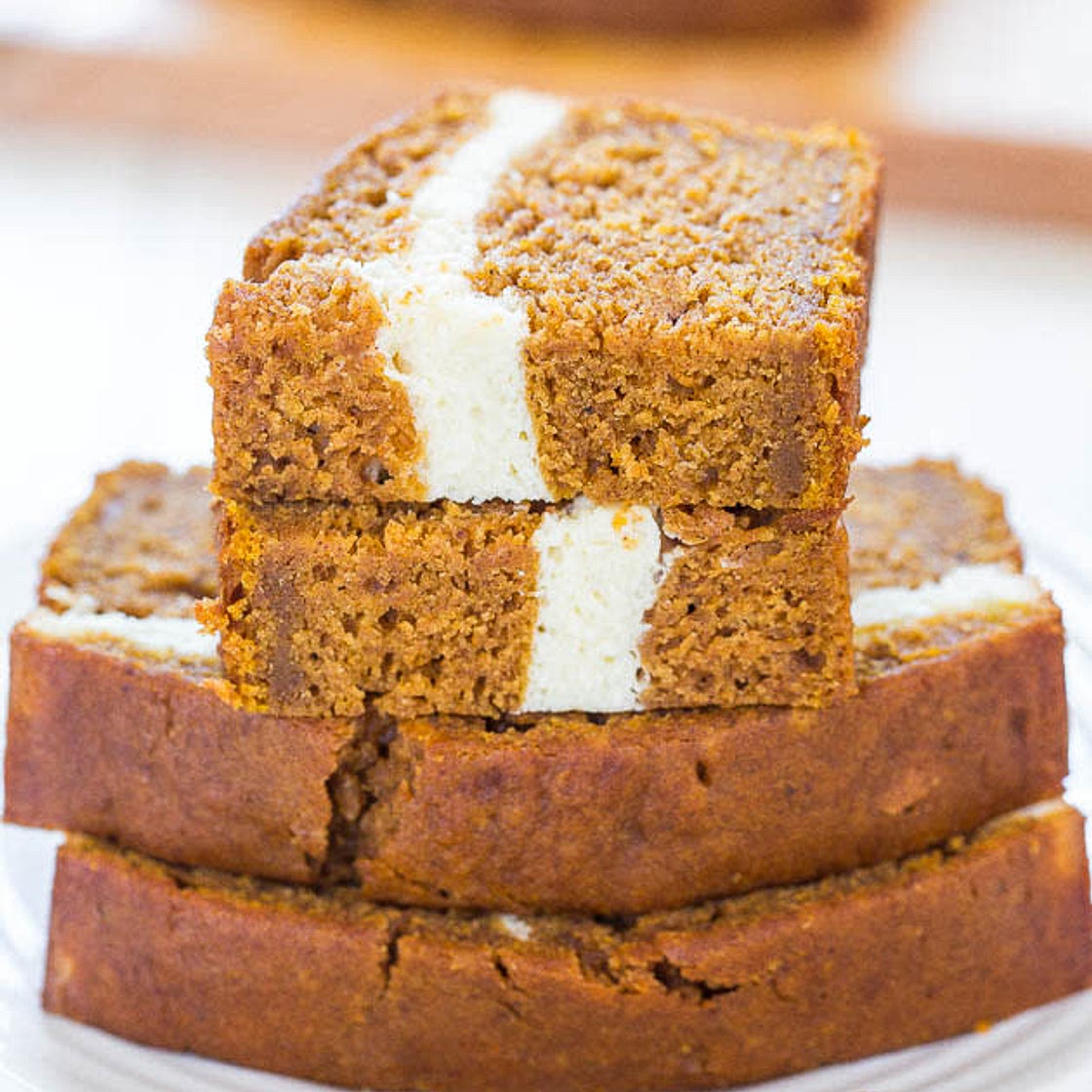 Super Moist Pumpkin Bread with Cream Cheese Filling
