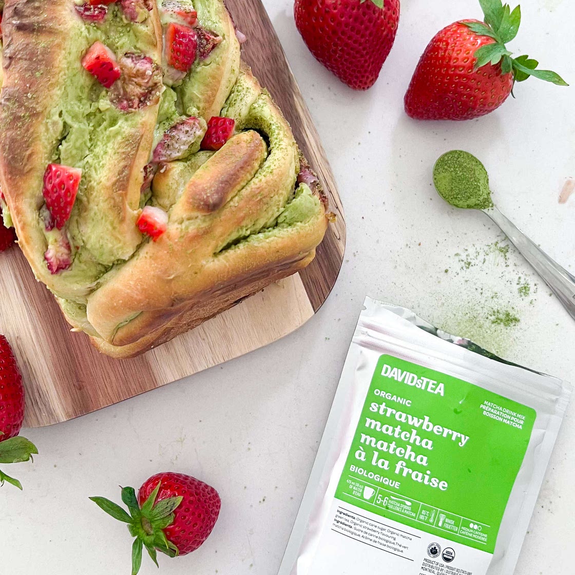 Strawberry Matcha Babka