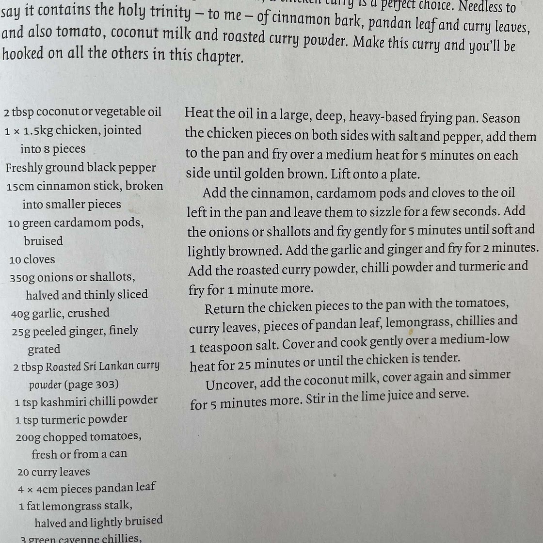 Sri Lankan chicken curry - p.223