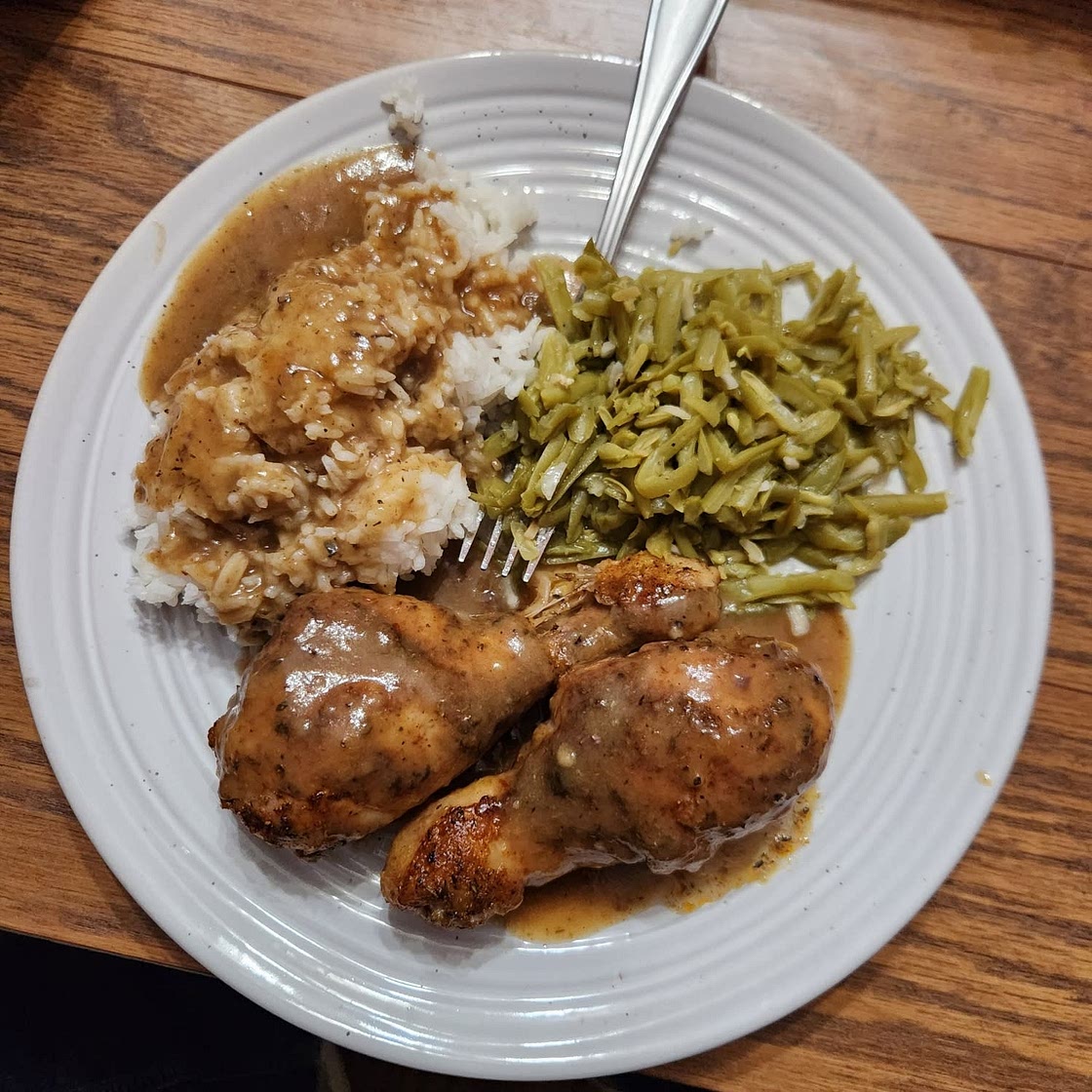 Gravy Baked Chicken (thighs & drumsticks) - 5 min prep!