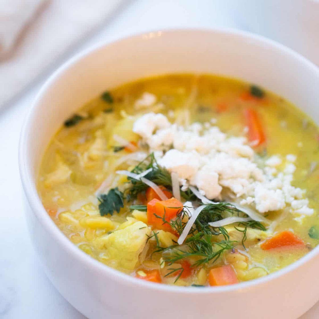 Lemon Chicken Orzo Soup