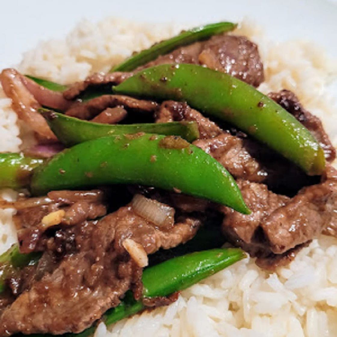 Mongolian Beef and Peas