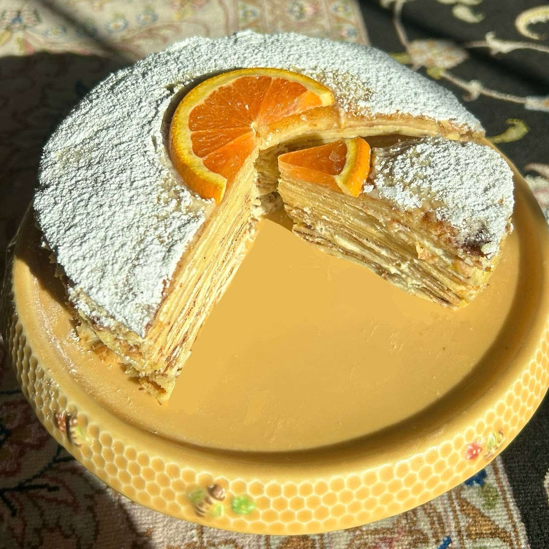 Orange Blossom Crepe Cake