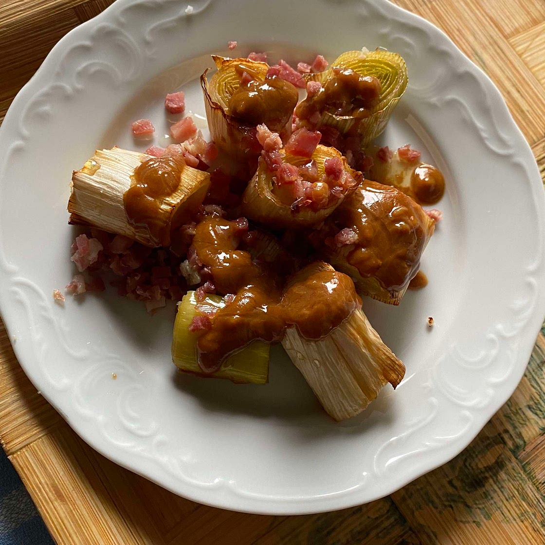 Puerro al horno