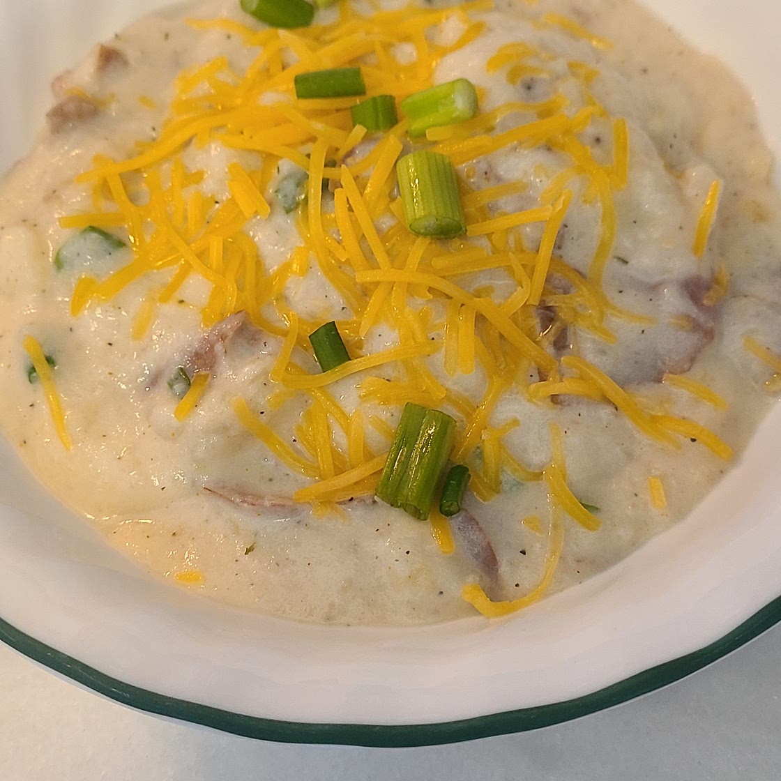Healthier loaded baked potato soup