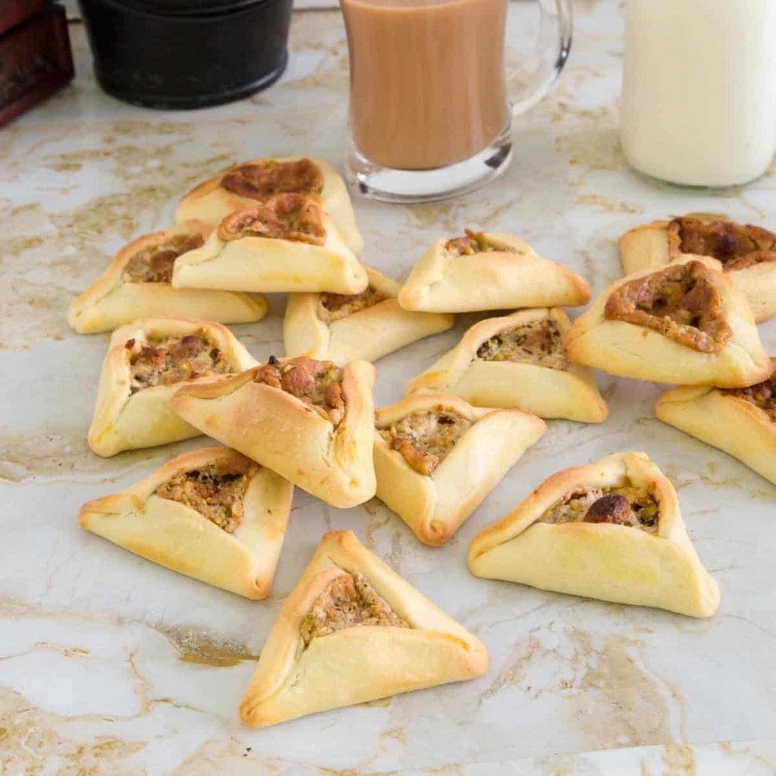 Pistachio Halva Hamantaschen Cookies