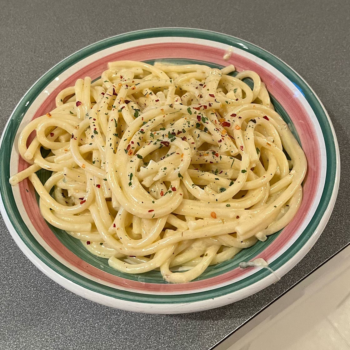 White Wine Garlic Butter Bucatini