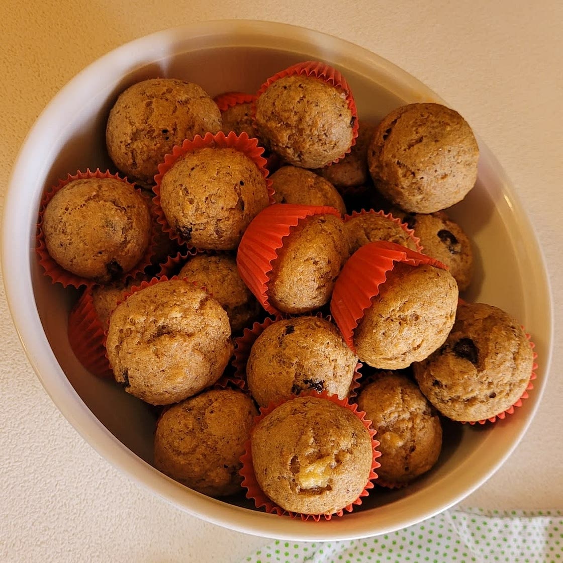 Toddler lentil banana muffins