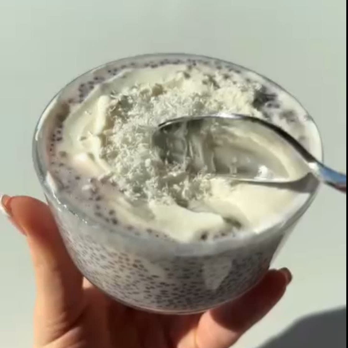 Strawberries & Cream Chia Seed Pudding