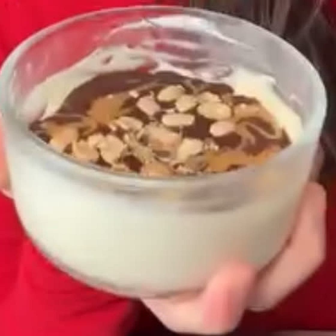 Frozen chocolate peanut butter yogurt cup