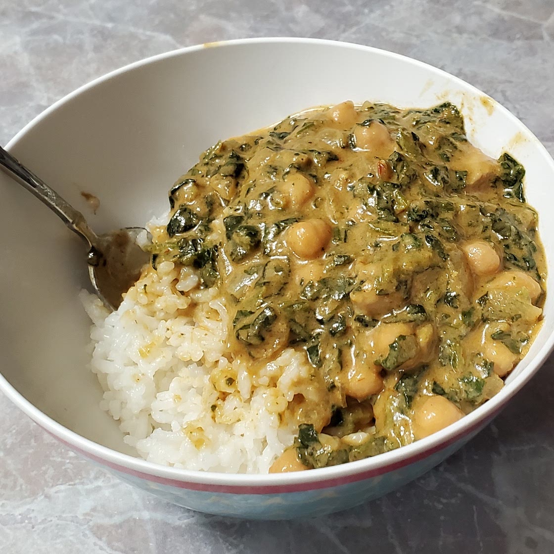 Lazy Bastard's Chicken & Spinach Yellow Curry