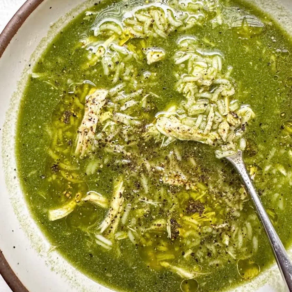 Green Garlic & Ginger Chicken and Rice Soup