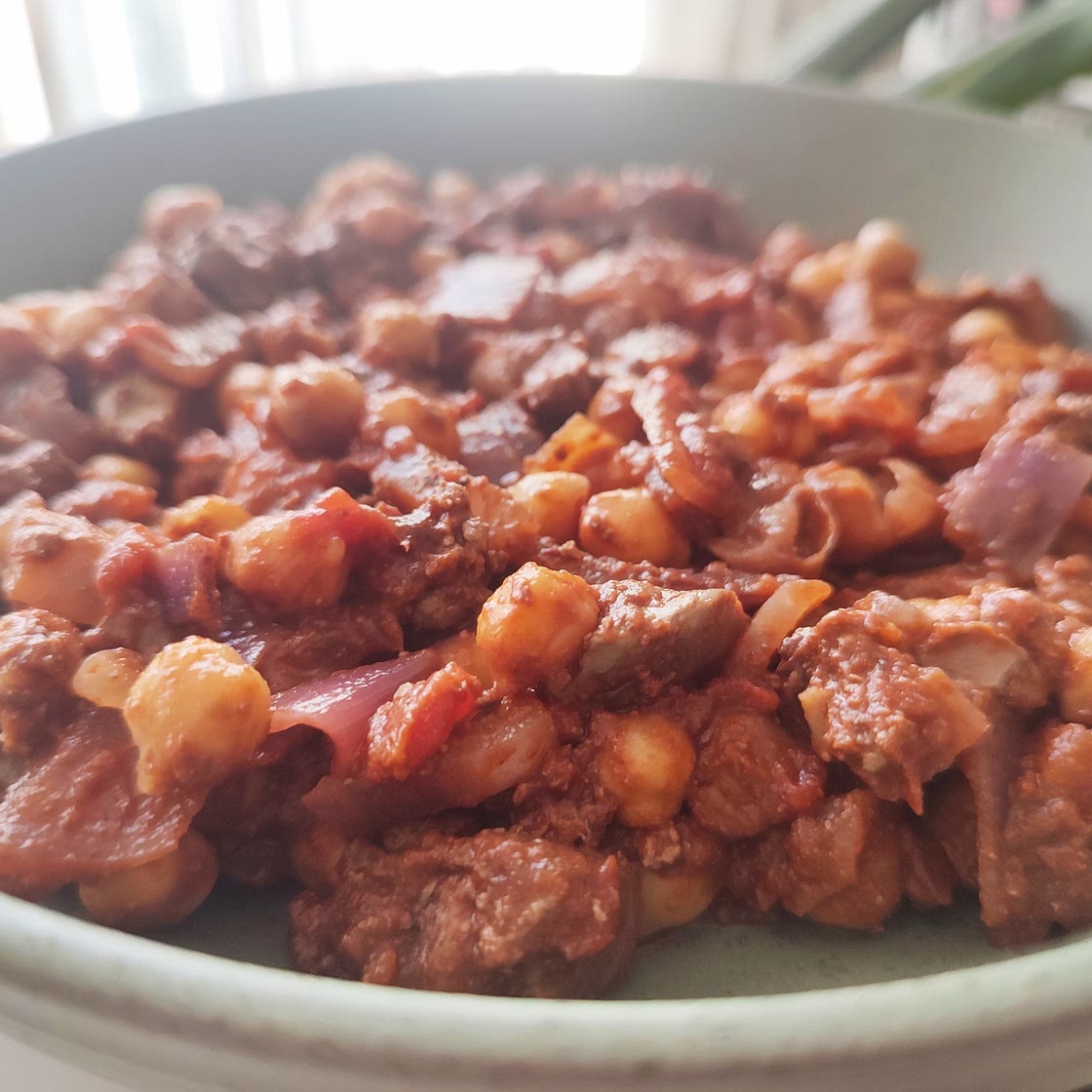 Spicy Liver and Chickpea Stew