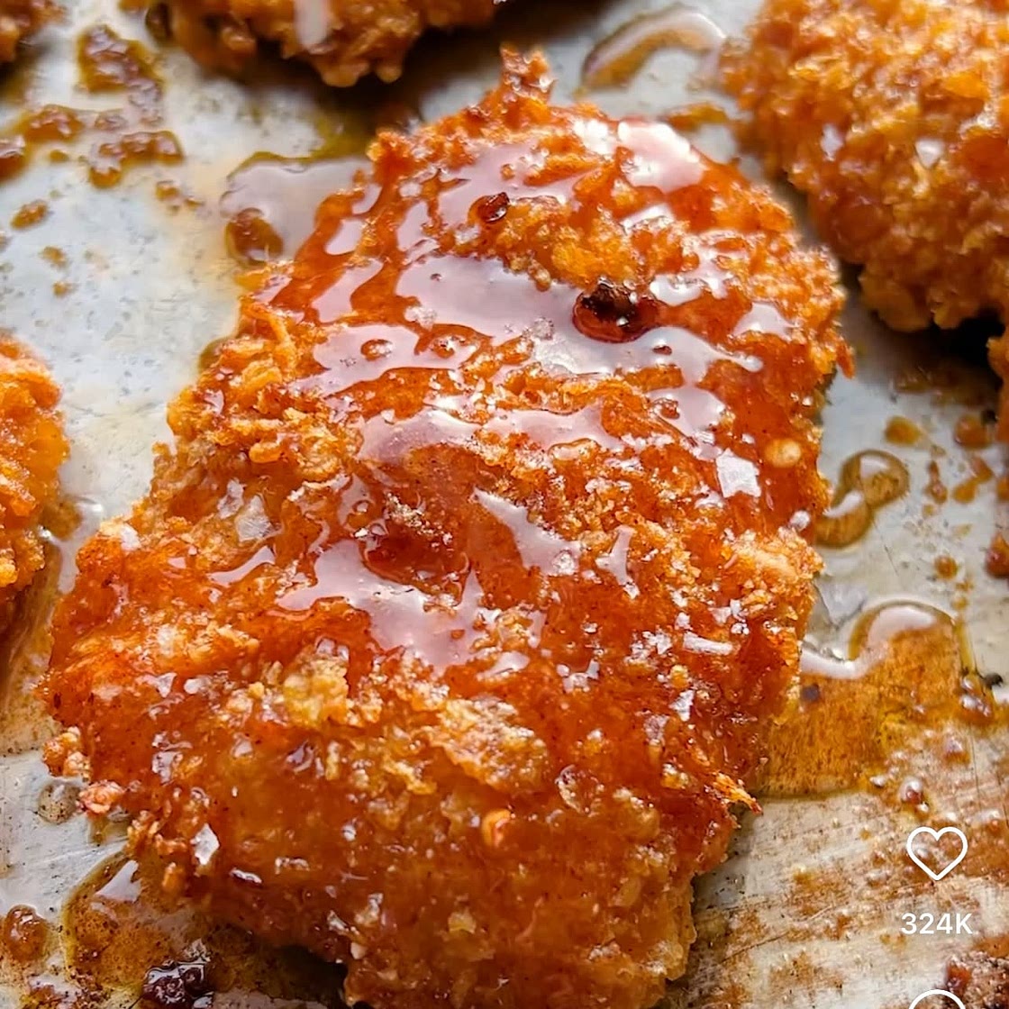 Baked Crunchy Hot Honey Chicken
