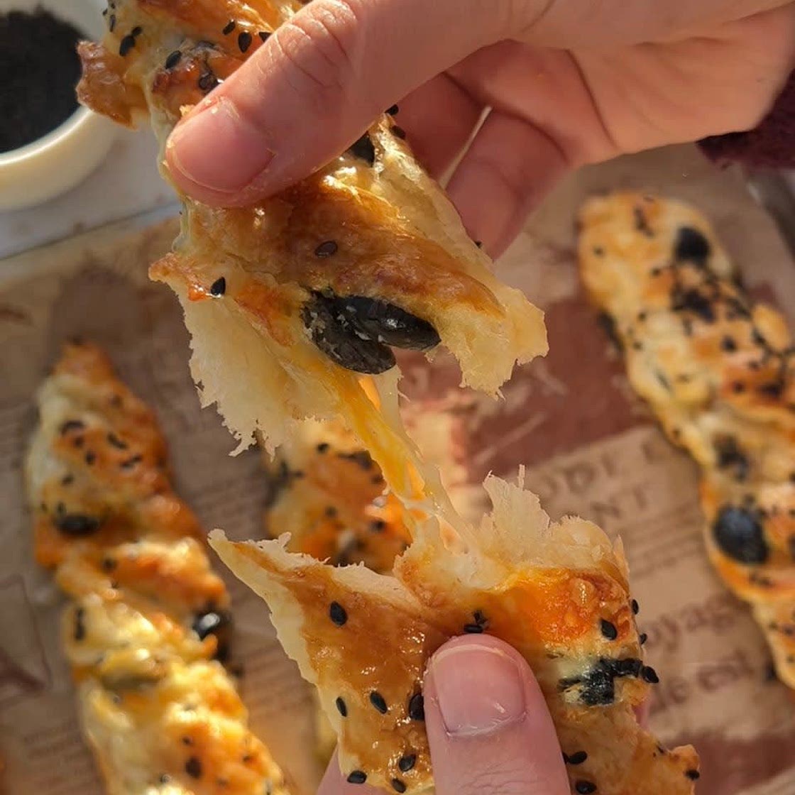 Cheese and Olive Twists 
