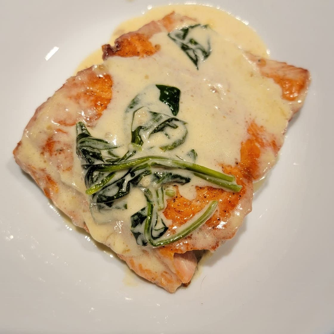 Tuscan Salmon with Parmesan Cream Sauce