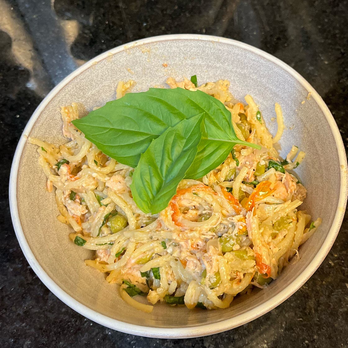 Creamy Feta Salmon Pasta