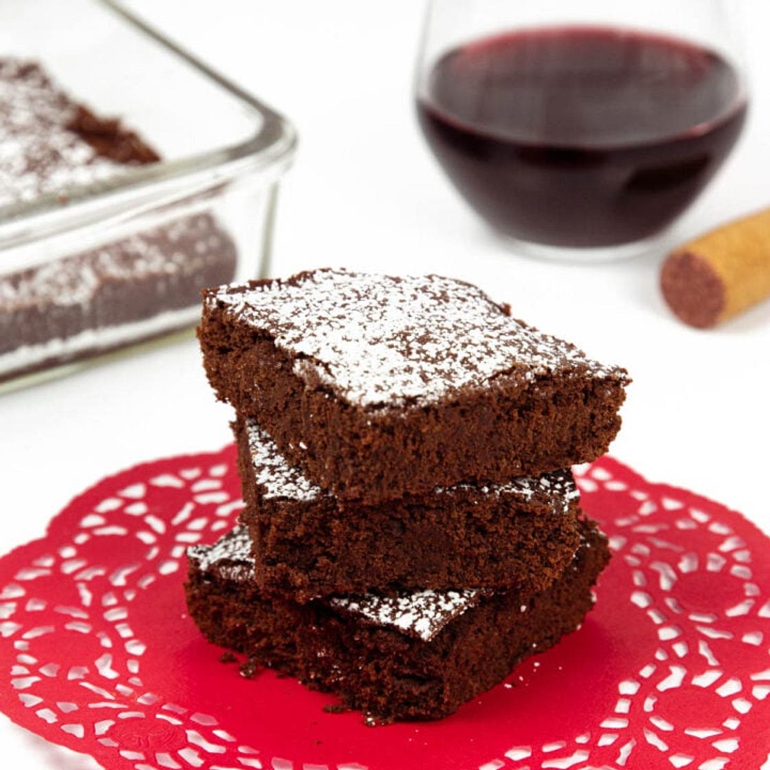 Dark Chocolate Red Wine Brownies