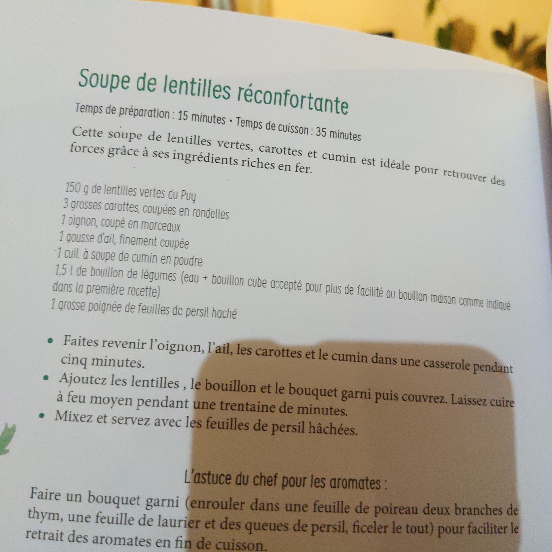 Soupe de lentilles réconfortante