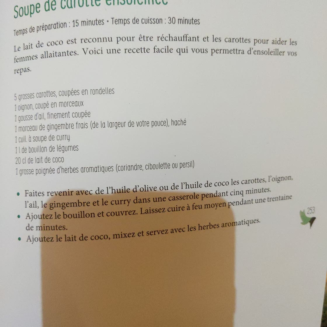 Soupe de carottes ensoleillée