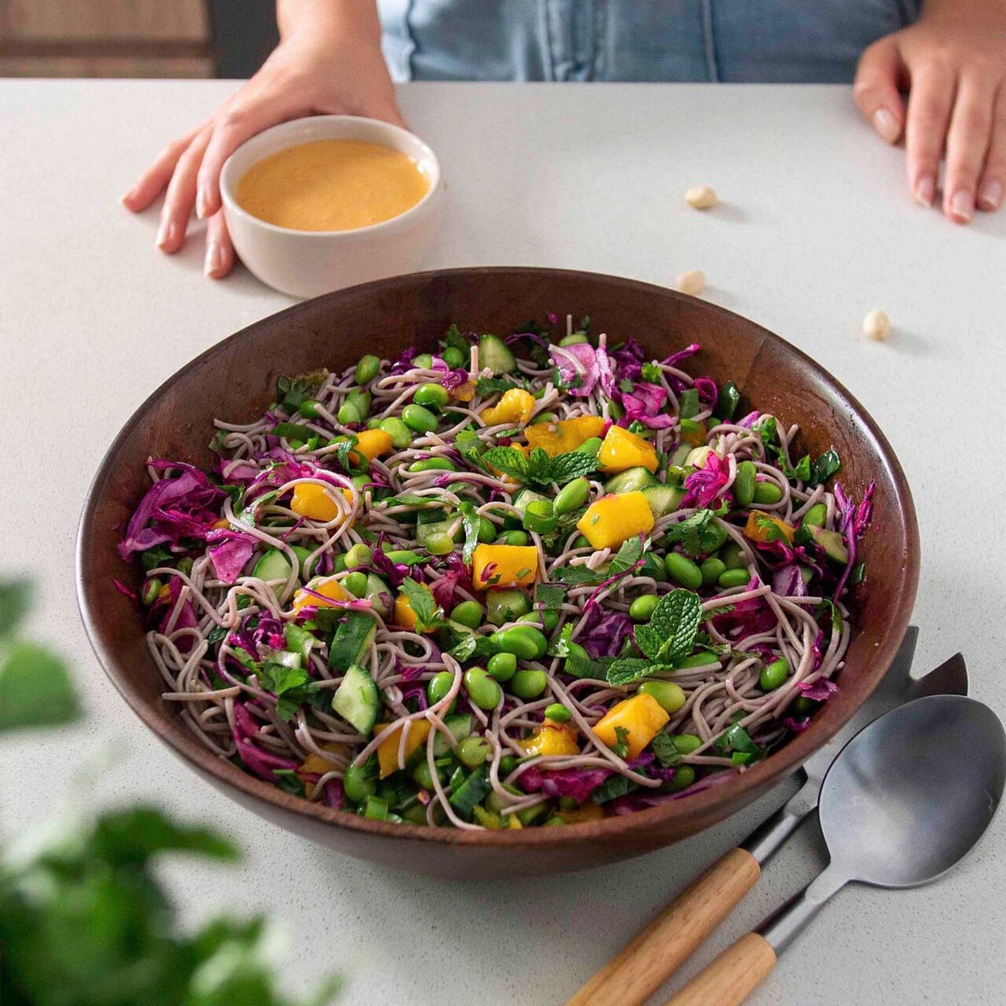 High-Protein Soba Noodle Salad W/ Peanut Sauce