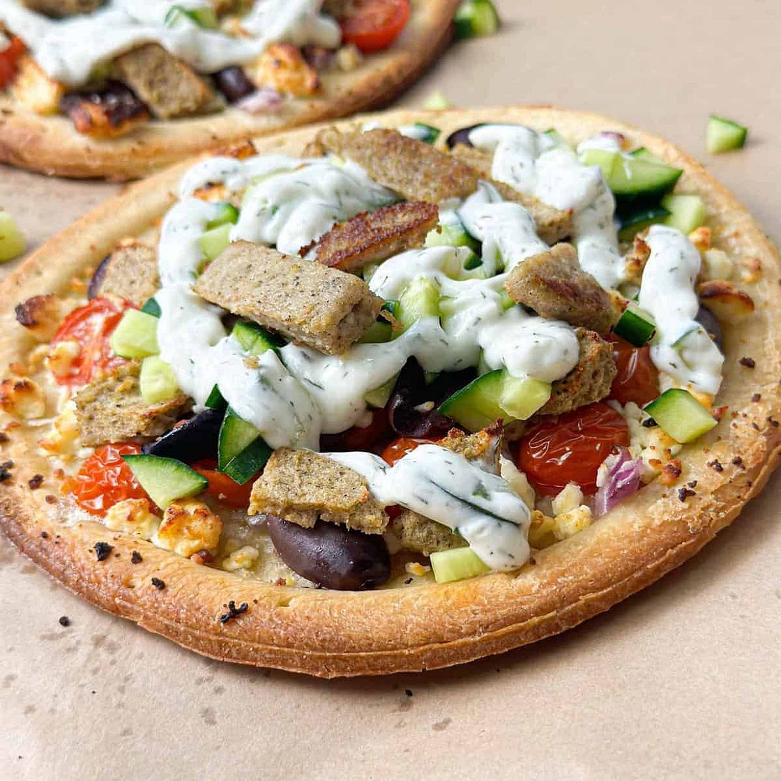 Gyro Mediterranean Flatbread Pizza