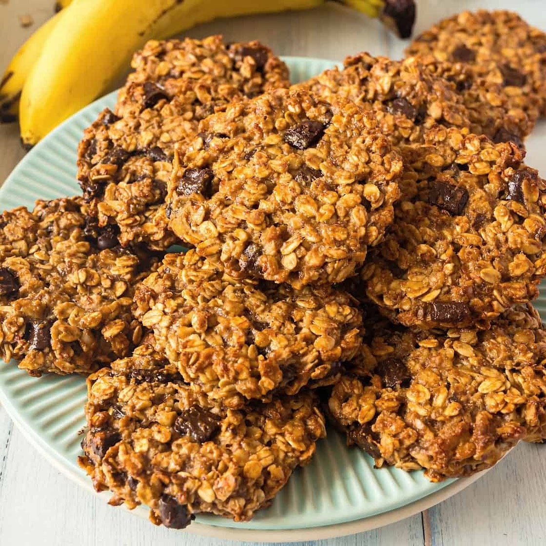 Chocolate Peanut Butter Banana Breakfast Cookies