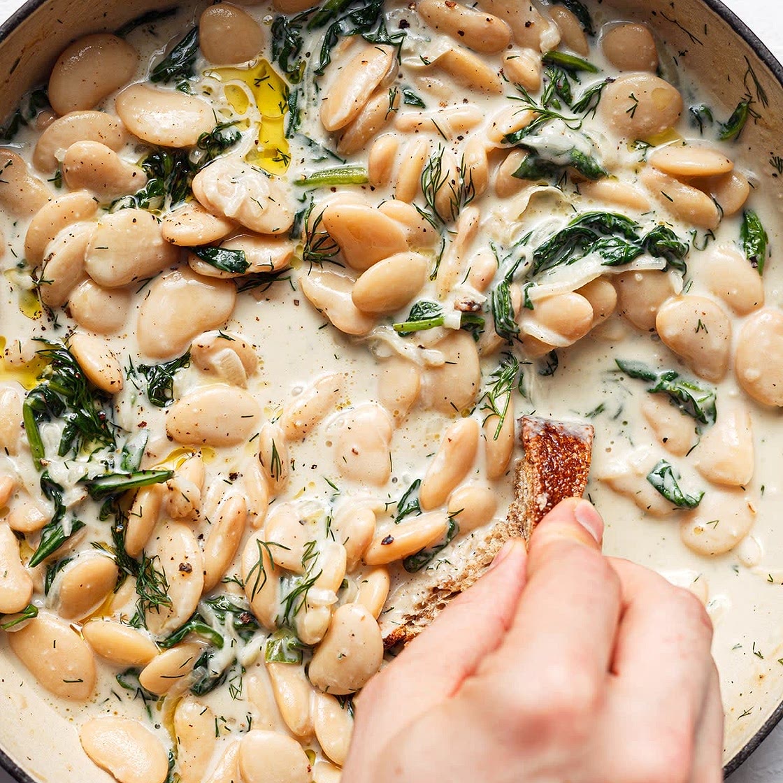Creamy Miso Butter Beans and Mushrooms