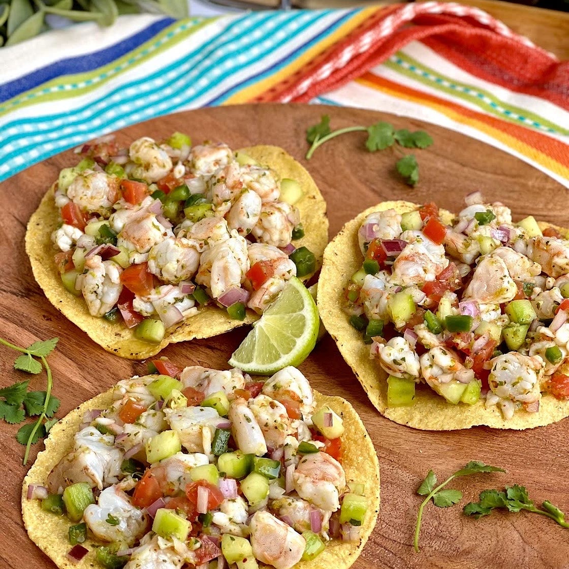 Shrimp Ceviche Tostadas