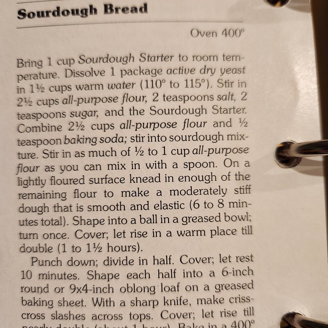 Sourdough Bread (red cookbook)