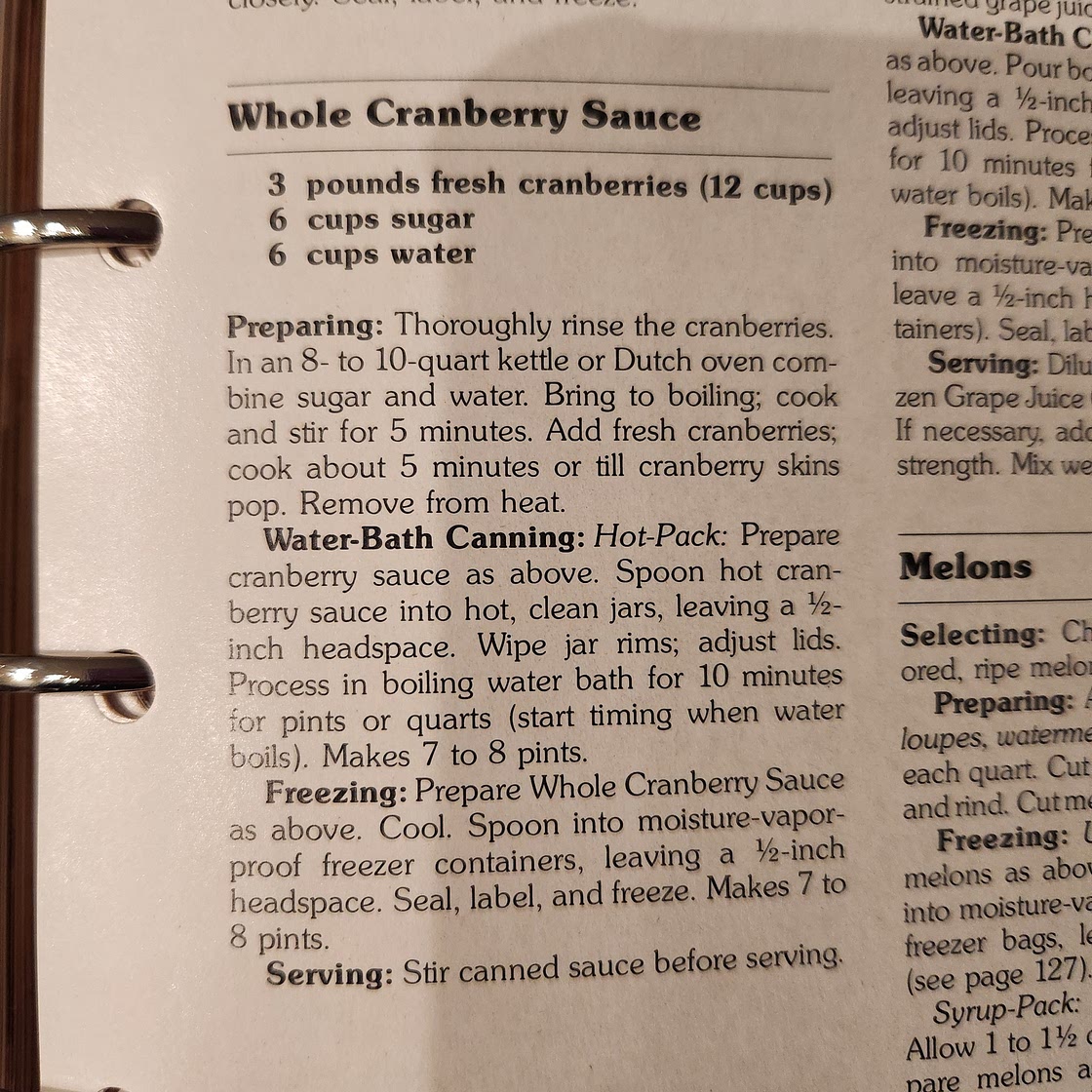 Whole Cranberry Sauce (red cookbook)