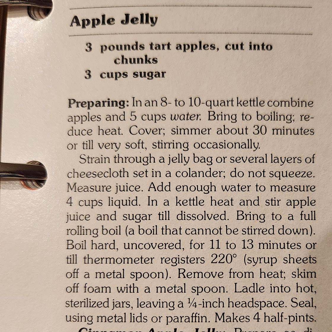 Apple Jelly (red cookbook)