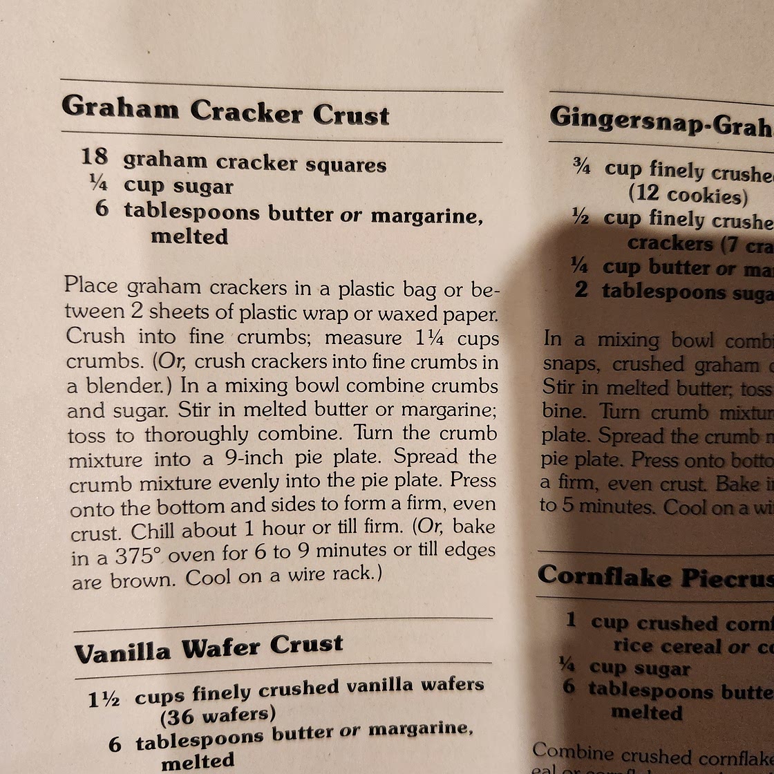 Graham Cracker Crust (red cookbook)